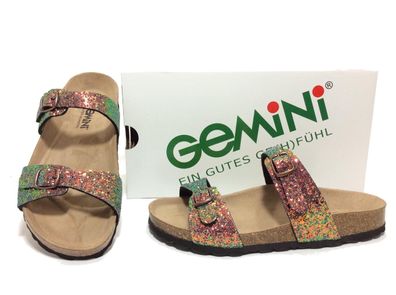 Gemini Glitzer-Pantolette mit Lederfußbett - EU-Schuhgröße: 36