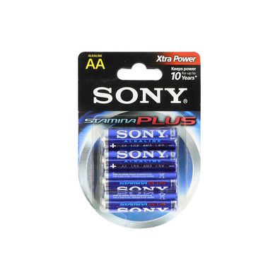 Sony Stamina Plus Batterie Alkaline 1,5 Volt Typ AA 4er Pack blau - neu