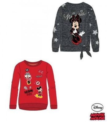 Pullover von Minnie Maus--> Glitzdruck--> Grau, Rot--> 104 - 140--> NEU!!!