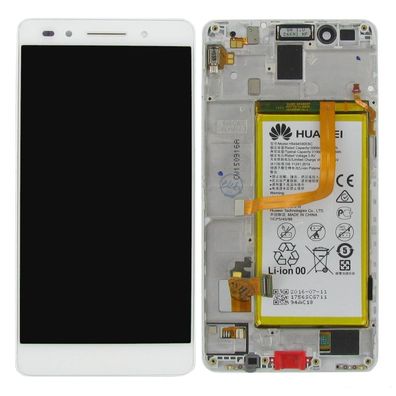 Original Huawei Honor 7 Display LCD Gehäuse + Akku Weiß Sehr Guter Zustand