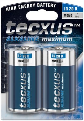 tecxus - LR20 / D (Mono) - 1,5 Volt AlMn - 2er Blister