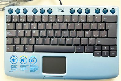 Original Intel A27982 QWERTY Tastatur (Spanisch) mit TOUCH PAD und USB-Anschluss Blau