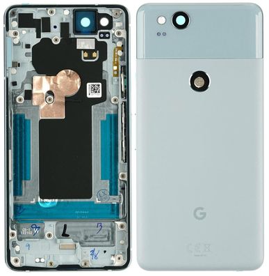 Original Google Pixel 2 Akkudeckel Backcover Rückseite Sensor Blau Sehr Gut