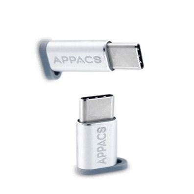 APPACS Micro USB zu USB-C AP03901 Adapter Stecker Silber