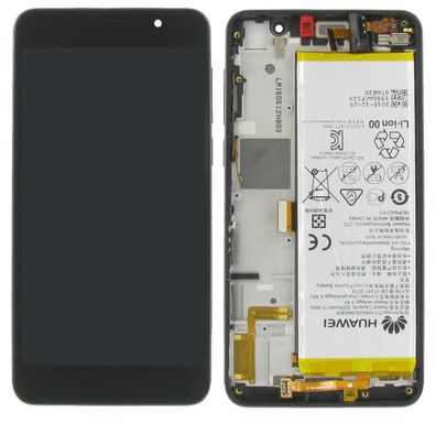 Original Huawei Honor 6 Display LCD Rahmen Gehäuse Schwarz Sehr Guter Zustand