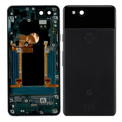 Original Google Pixel 2 Akkudeckel Backcover mit Fingersensor Schwarz Gut