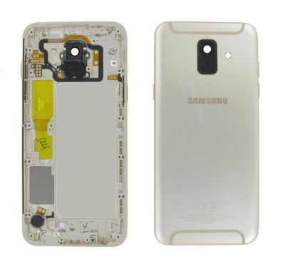 Original Samsung Galaxy A6 2018 SM-A600 Akkudeckel Rahmen Gold Guter Zustand