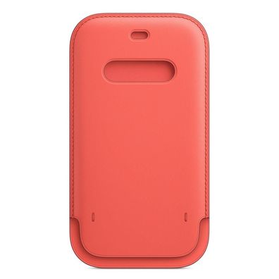 Original Apple iPhone 12 / 12 Pro Leather Sleeve mit Magsafe MHYA3ZM/ A Pink Citrus