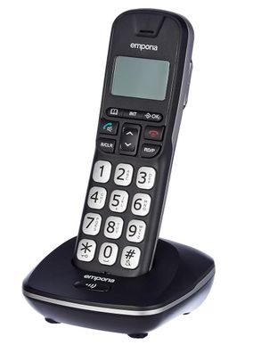 Emporia GD61 Schnurlos DECT Telefon mit großen Tasten Schwarz Neu OVP