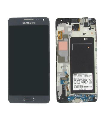 Original Samsung Galaxy Alpha G850F Display LCD Gehäuse Rahmen Schwarz Grau