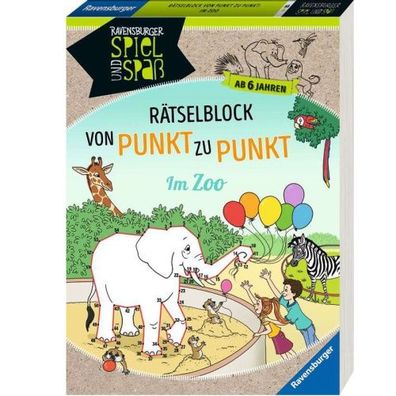 Ravensburger Rätselblock von Punkt zu Punkt - Im Zoo