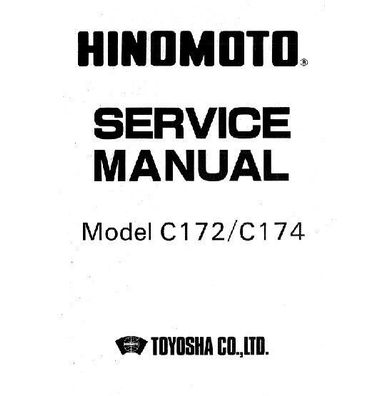 Service Workshop Manual Englisch für Hinomoto C172 C174 CS100 Engine