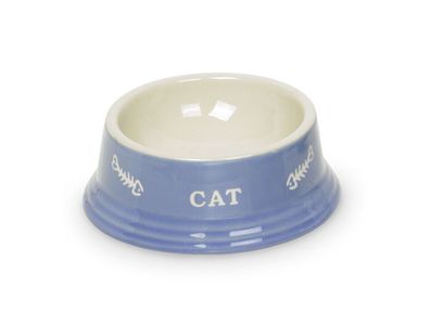 Nobby Katzen Keramiknapf "CAT"hellblau / beige 14 x 4,8 cm