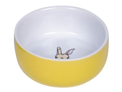 Nobby Nager Keramik Napf "Rabbit"gelb/ weiss 11cm x 4,5 cm