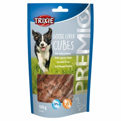 Trixie Premio Goose Liver Cubes 100 g, Hundesnack leckerlies dog