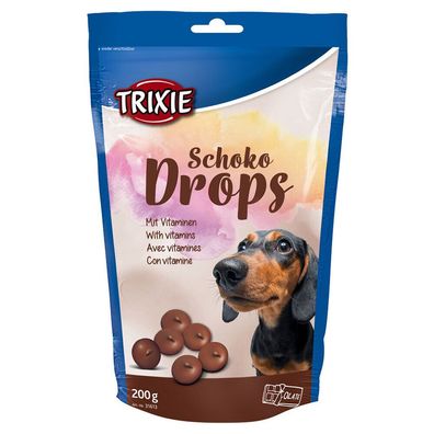 Trixie Hunde Schoko Drops 200 g mit wertvollen Vitaminen Schoko Hunde Leckerchen