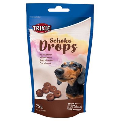 Trixie Hunde Schoko Drops 75 g mit wertvollen Vitaminen Schokodrops Leckerchen