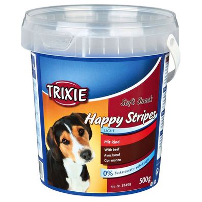 Trixie Soft Snack Happy Stripes 500 g, Hundesnack mit Beef Rind Hund Dog