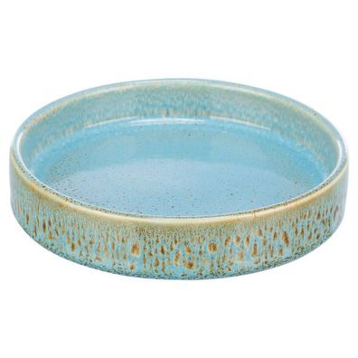 Trixie Keramiknapf flach blau für Hunde Katzen Napf Futter Wasser