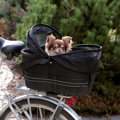Trixie Hunde breite Gepäckträger Fahrradtasche Hund Dog unterwegs