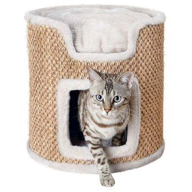 Trixie Cat Tower Ria lichtgrau für Katzen, Cat, Kuschelhöhle, schlafen, kratzen