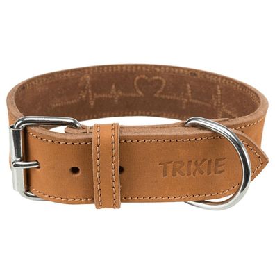 Trixie Hunde Fettleder-Halsband braun, Hund, Dog, unterwegs, div. Größen