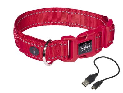 Nobby Halsband FLASH MESH LED Halsband Hund Dog Reflektorstreifen rot oder gelb