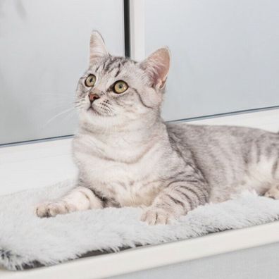 Trixie Katzen Liegematte Harvey für Fensterbank weiß-schwarz Cat Liegeplatz