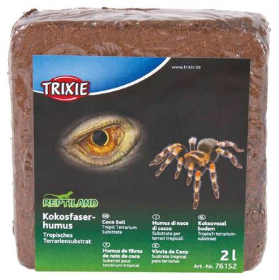 Trixie Kokosfaserhumus Terrarienbodengrund Boden gepresst Reptilien Spinnen 60 L