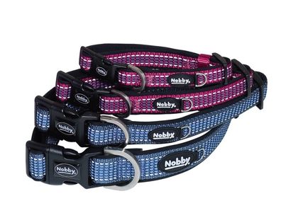 Nobby Halsband Kalea Hund Dog XS-S S-M M-L L-XL Nylon-Neopren Reflektorstreifen