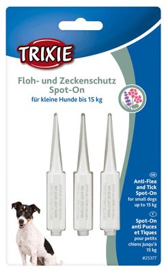 TRIXIE Spot On Floh- und Zeckenschutz Flöhe Zecken Fliegen Milben Hund bis 15kg*