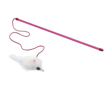 Nobby Angel mit Fellmaus Langhaar46 cm; 75 cm Band Katze Spielzeug
