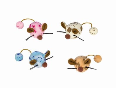 Nobby Plüsch Maus mit Catnip2 St. sortiert 6 cm Katze Spielzeug Katzenminze
