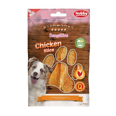 Nobby Hund Snack Leckerlie StarSnack Sensitive Chicken Slice ca. 113 g