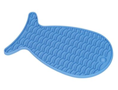 Nobby Silikon Snack-Matte "Fish"23 x 13,5 cm blau Hund Katze Futter Leckerlie
