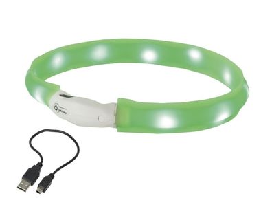 Nobby LED Leuchtband breit "VISIBLE"gruen; M: 25 mm; 55 cm Hund Dog
