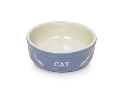 Nobby Napf Katzen Keramikschale "CAT"hellblau / beige 13,5 X 5 cm