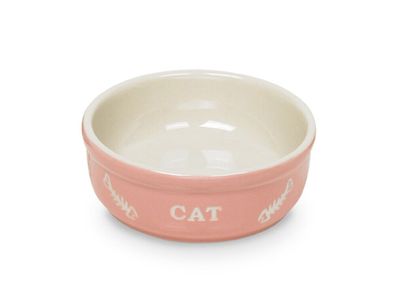 Nobby Napf Katzen Keramikschale "CAT"rosa / beige 13,5 X 5 cm
