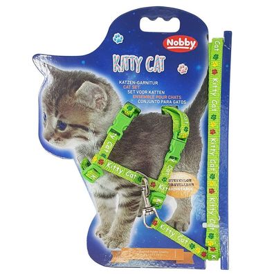 Nobby Katze Cat Garnitur Geschirr Leine"Kitty Cat"gruen