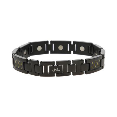 JuwelmaLux Magnetarmband Titan Ionen schwarz plattiert, Carbon effekt