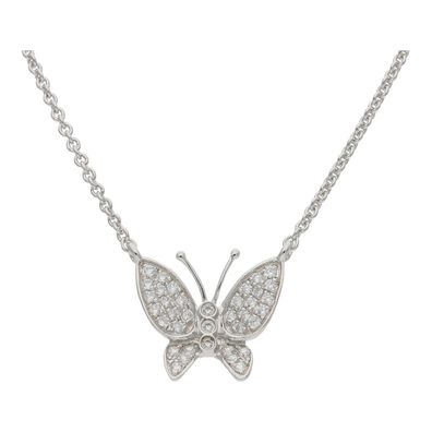JuwelmaLux Halskette Schmetterling 925/000 Sterling Silber mit synth ...
