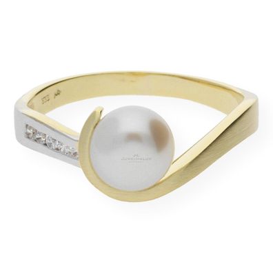 JuwelmaLux Ring 333/000 (8 Karat) Gold- und Weißgold mit Zirkonia und ...