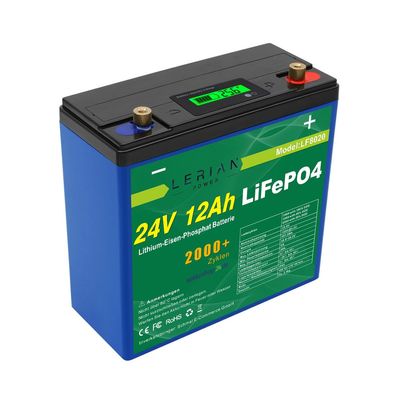 LiFePO4 Akku 24V 12Ah Lithium-Eisen-Phosphat Batterie für Camping Boot Solar Caravan