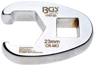 BGS technic Hahnenfußschlüssel | Antrieb Innenvierkant 12,5 mm (1/2") | SW 23 mm