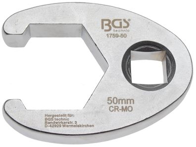 BGS technic Hahnenfußschlüssel | Antrieb Innenvierkant 20 mm (3/4") | SW 50 mm