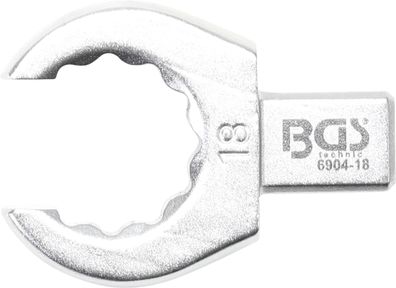 BGS technic Einsteck-Ringschlüssel | offen | 18 mm | Aufnahme 9 x 12 mm