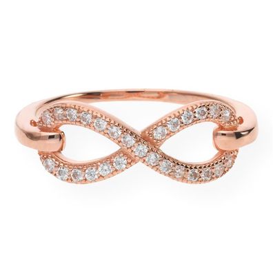 JuwelmaLux Ring 925/000 Sterling Silber rosé vergoldet Unendlichkeitszei...