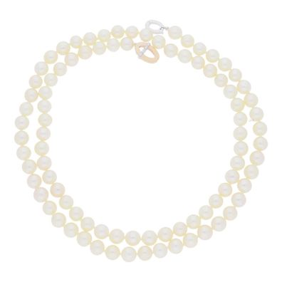 JuwelmaLux Perlenkette 585/000 (14 Karat) Rot- und Weißgold mit Akoya ...