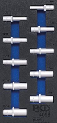 Werkstattwageneinlage 1/3: Steckschlüssel-Einsätze Sechskant | 12,5 mm (1/2") | in Zo