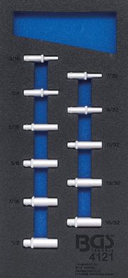 Werkstattwageneinlage 1/3: Steckschlüssel-Einsätze Sechskant | 6,3 mm (1/4") | in Zol